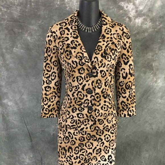 BEAUTIFUL St John collection knit black beige multi jacket skirt suit size 4 - Picture 3 of 9